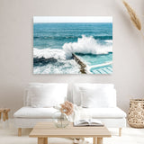 Shop Bondi Swimming Pool I Photo Canvas Print a coastal themed photography framed stretched canvas print from The Print Emporium wall artwork collection - Buy Australian made prints for the home and your interior decor space, TPE-1238-CA-35X46-NF
