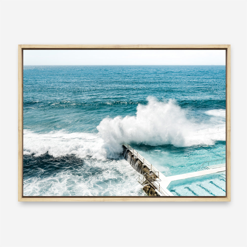 Shop Bondi Swimming Pool I Photo Canvas Print a coastal themed photography framed stretched canvas print from The Print Emporium wall artwork collection - Buy Australian made prints for the home and your interior decor space, TPE-1238-CA-35X46-NF