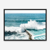 Shop Bondi Swimming Pool I Photo Canvas Print a coastal themed photography framed stretched canvas print from The Print Emporium wall artwork collection - Buy Australian made prints for the home and your interior decor space, TPE-1238-CA-35X46-NF