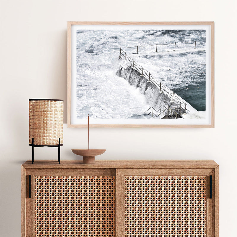 Shop Bondi White Photo Art Print a coastal themed photography wall art print from The Print Emporium wall artwork collection - Buy Australian made fine art poster and framed prints for the home and your interior decor, TPE-534-AP