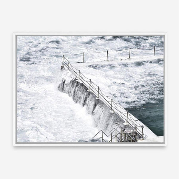 Shop Bondi White Photo Canvas Print a coastal themed photography framed stretched canvas print from The Print Emporium wall artwork collection - Buy Australian made prints for the home and your interior decor space, TPE-534-CA-35X46-NF