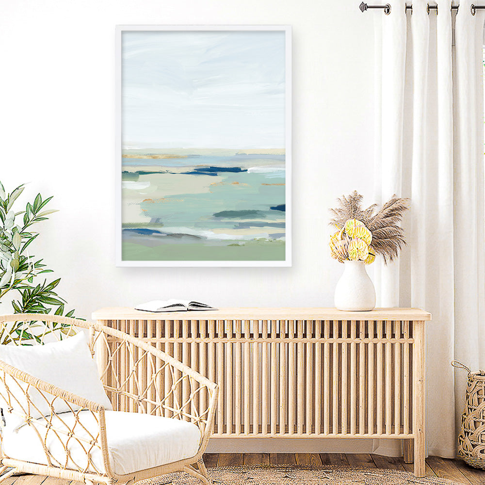 Shop Burbank Blue II Art Print a painted abstract themed wall art print from The Print Emporium wall artwork collection - Buy Australian made fine art painting style poster and framed prints for the home and your interior decor room, TPE-PC-EZ533-AP