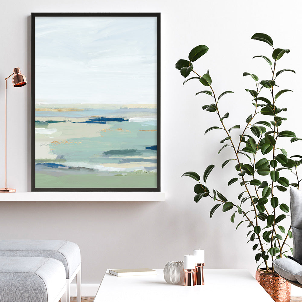 Shop Burbank Blue II Art Print a painted abstract themed wall art print from The Print Emporium wall artwork collection - Buy Australian made fine art painting style poster and framed prints for the home and your interior decor room, TPE-PC-EZ533-AP