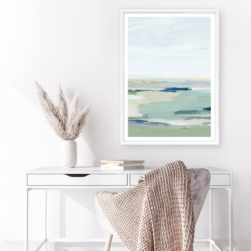 Shop Burbank Blue II Art Print a painted abstract themed wall art print from The Print Emporium wall artwork collection - Buy Australian made fine art painting style poster and framed prints for the home and your interior decor room, TPE-PC-EZ533-AP