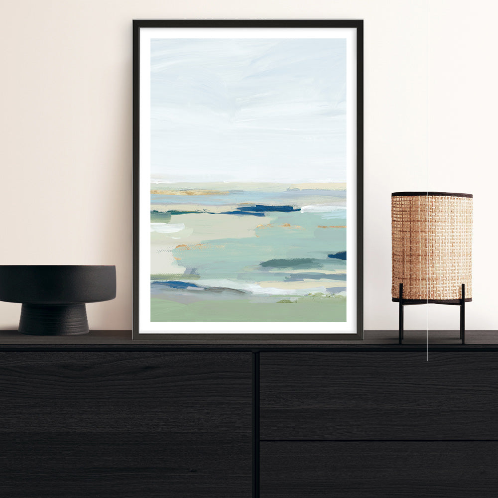 Shop Burbank Blue II Art Print a painted abstract themed wall art print from The Print Emporium wall artwork collection - Buy Australian made fine art painting style poster and framed prints for the home and your interior decor room, TPE-PC-EZ533-AP