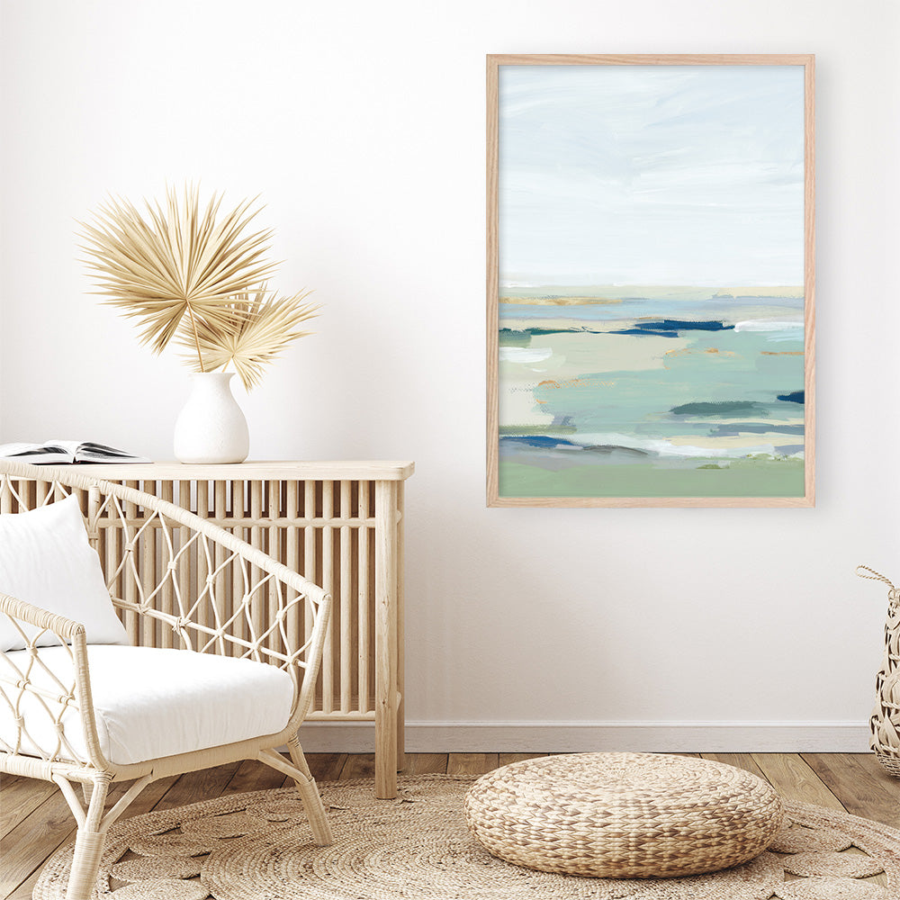 Shop Burbank Blue II Art Print a painted abstract themed wall art print from The Print Emporium wall artwork collection - Buy Australian made fine art painting style poster and framed prints for the home and your interior decor room, TPE-PC-EZ533-AP