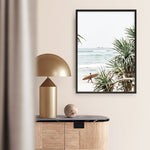 Shop Byron Bay Longboarder Photo Art Print a coastal themed photography wall art print from The Print Emporium wall artwork collection - Buy Australian made fine art poster and framed prints for the home and your interior decor, TPE-955-AP