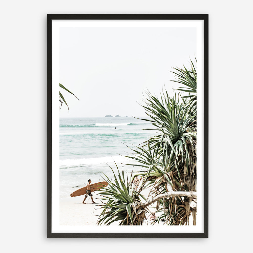 Shop Byron Bay Longboarder Photo Art Print a coastal themed photography wall art print from The Print Emporium wall artwork collection - Buy Australian made fine art poster and framed prints for the home and your interior decor, TPE-955-AP