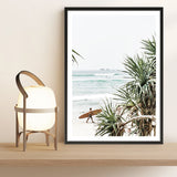 Shop Byron Bay Longboarder Photo Art Print a coastal themed photography wall art print from The Print Emporium wall artwork collection - Buy Australian made fine art poster and framed prints for the home and your interior decor, TPE-955-AP
