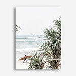 Shop Byron Bay Longboarder Photo Canvas Print a coastal themed photography framed stretched canvas print from The Print Emporium wall artwork collection - Buy Australian made prints for the home and your interior decor space, TPE-955-CA-35X46-NF