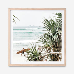 Shop Byron Bay Longboarder (Square) Photo Art Print a coastal themed photography wall art print from The Print Emporium wall artwork collection - Buy Australian made fine art poster and framed prints for the home and your interior decor, TPE-968-AP