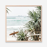 Shop Byron Bay Longboarder (Square) Photo Art Print a coastal themed photography wall art print from The Print Emporium wall artwork collection - Buy Australian made fine art poster and framed prints for the home and your interior decor, TPE-968-AP