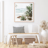 Shop Byron Bay Longboarder (Square) Photo Art Print a coastal themed photography wall art print from The Print Emporium wall artwork collection - Buy Australian made fine art poster and framed prints for the home and your interior decor, TPE-968-AP