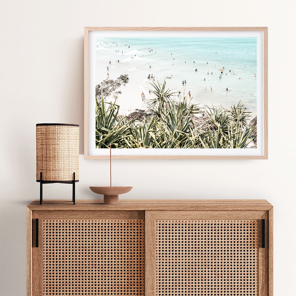 Shop Byron Bay Swims Photo Art Print a coastal themed photography wall art print from The Print Emporium wall artwork collection - Buy Australian made fine art poster and framed prints for the home and your interior decor, TPE-1012-AP