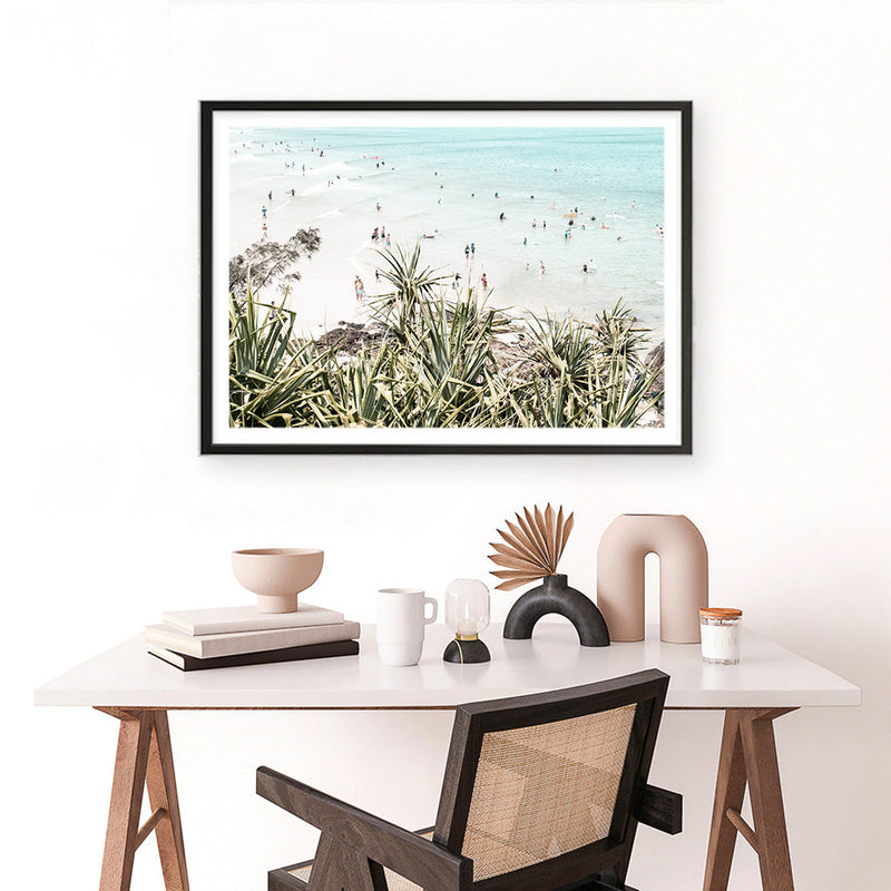 Shop Byron Bay Swims Photo Art Print a coastal themed photography wall art print from The Print Emporium wall artwork collection - Buy Australian made fine art poster and framed prints for the home and your interior decor, TPE-1012-AP