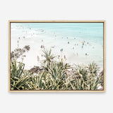 Shop Byron Bay Swims Photo Canvas Print a coastal themed photography framed stretched canvas print from The Print Emporium wall artwork collection - Buy Australian made prints for the home and your interior decor space, TPE-1012-CA-35X46-NF