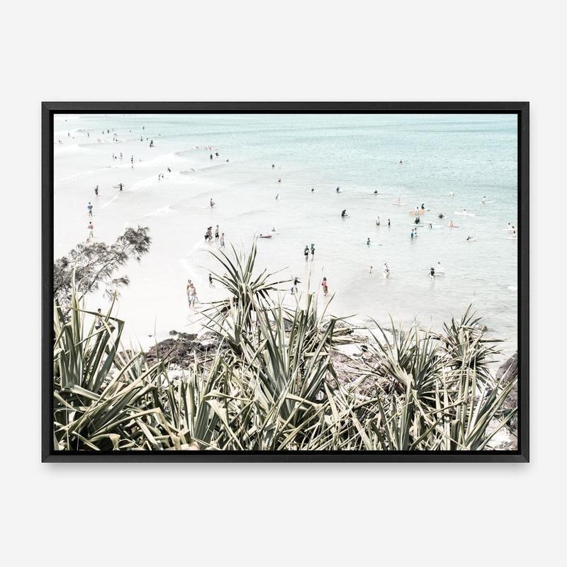Shop Byron Bay Swims Photo Canvas Print a coastal themed photography framed stretched canvas print from The Print Emporium wall artwork collection - Buy Australian made prints for the home and your interior decor space, TPE-1012-CA-35X46-NF