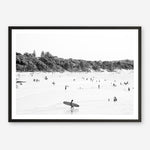 Shop Byron Surfer I B&W Photo��Art Print a coastal themed photography wall art print from The Print Emporium wall artwork collection - Buy Australian made fine art poster and framed prints for the home and your interior decor, TPE-1008-AP