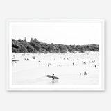 Shop Byron Surfer I B&W Photo��Art Print a coastal themed photography wall art print from The Print Emporium wall artwork collection - Buy Australian made fine art poster and framed prints for the home and your interior decor, TPE-1008-AP