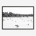 Shop Byron Surfer I B&W Photo��Art Print a coastal themed photography wall art print from The Print Emporium wall artwork collection - Buy Australian made fine art poster and framed prints for the home and your interior decor, TPE-1008-AP