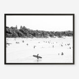 Shop Byron Surfer I B&W Photo��Art Print a coastal themed photography wall art print from The Print Emporium wall artwork collection - Buy Australian made fine art poster and framed prints for the home and your interior decor, TPE-1008-AP