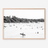 Shop Byron Surfer I B&W Photo��Art Print a coastal themed photography wall art print from The Print Emporium wall artwork collection - Buy Australian made fine art poster and framed prints for the home and your interior decor, TPE-1008-AP