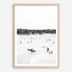 Shop Byron Surfer II B&W Photo Art Print a coastal themed photography wall art print from The Print Emporium wall artwork collection - Buy Australian made fine art poster and framed prints for the home and your interior decor, TPE-1009-AP
