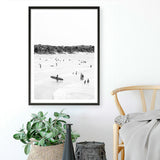 Shop Byron Surfer II B&W Photo Art Print a coastal themed photography wall art print from The Print Emporium wall artwork collection - Buy Australian made fine art poster and framed prints for the home and your interior decor, TPE-1009-AP