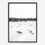 Shop Byron Surfer II B&W Photo Art Print a coastal themed photography wall art print from The Print Emporium wall artwork collection - Buy Australian made fine art poster and framed prints for the home and your interior decor, TPE-1009-AP