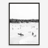 Shop Byron Surfer II B&W Photo Art Print a coastal themed photography wall art print from The Print Emporium wall artwork collection - Buy Australian made fine art poster and framed prints for the home and your interior decor, TPE-1009-AP