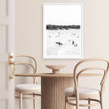 Shop Byron Surfer II B&W Photo Art Print a coastal themed photography wall art print from The Print Emporium wall artwork collection - Buy Australian made fine art poster and framed prints for the home and your interior decor, TPE-1009-AP