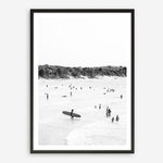 Shop Byron Surfer II B&W Photo Art Print a coastal themed photography wall art print from The Print Emporium wall artwork collection - Buy Australian made fine art poster and framed prints for the home and your interior decor, TPE-1009-AP
