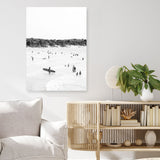Shop Byron Surfer II B&W Photo Canvas Print a coastal themed photography framed stretched canvas print from The Print Emporium wall artwork collection - Buy Australian made prints for the home and your interior decor space, TPE-1009-CA-35X46-NF
