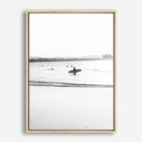 Shop Byron Surfer III B&W Photo Canvas Print a coastal themed photography framed stretched canvas print from The Print Emporium wall artwork collection - Buy Australian made prints for the home and your interior decor space, TPE-1047-CA-35X46-NF