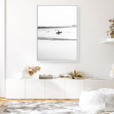 Shop Byron Surfer III B&W Photo Canvas Print a coastal themed photography framed stretched canvas print from The Print Emporium wall artwork collection - Buy Australian made prints for the home and your interior decor space, TPE-1047-CA-35X46-NF