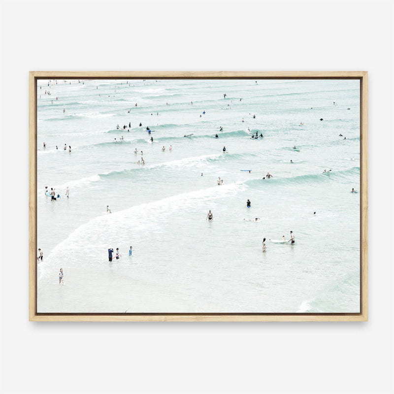 Shop Byron Swimmers Photo Canvas Print a coastal themed photography framed stretched canvas print from The Print Emporium wall artwork collection - Buy Australian made prints for the home and your interior decor space, TPE-1021-CA-35X46-NF