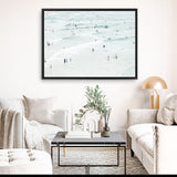 Shop Byron Swimmers Photo Canvas Print a coastal themed photography framed stretched canvas print from The Print Emporium wall artwork collection - Buy Australian made prints for the home and your interior decor space, TPE-1021-CA-35X46-NF