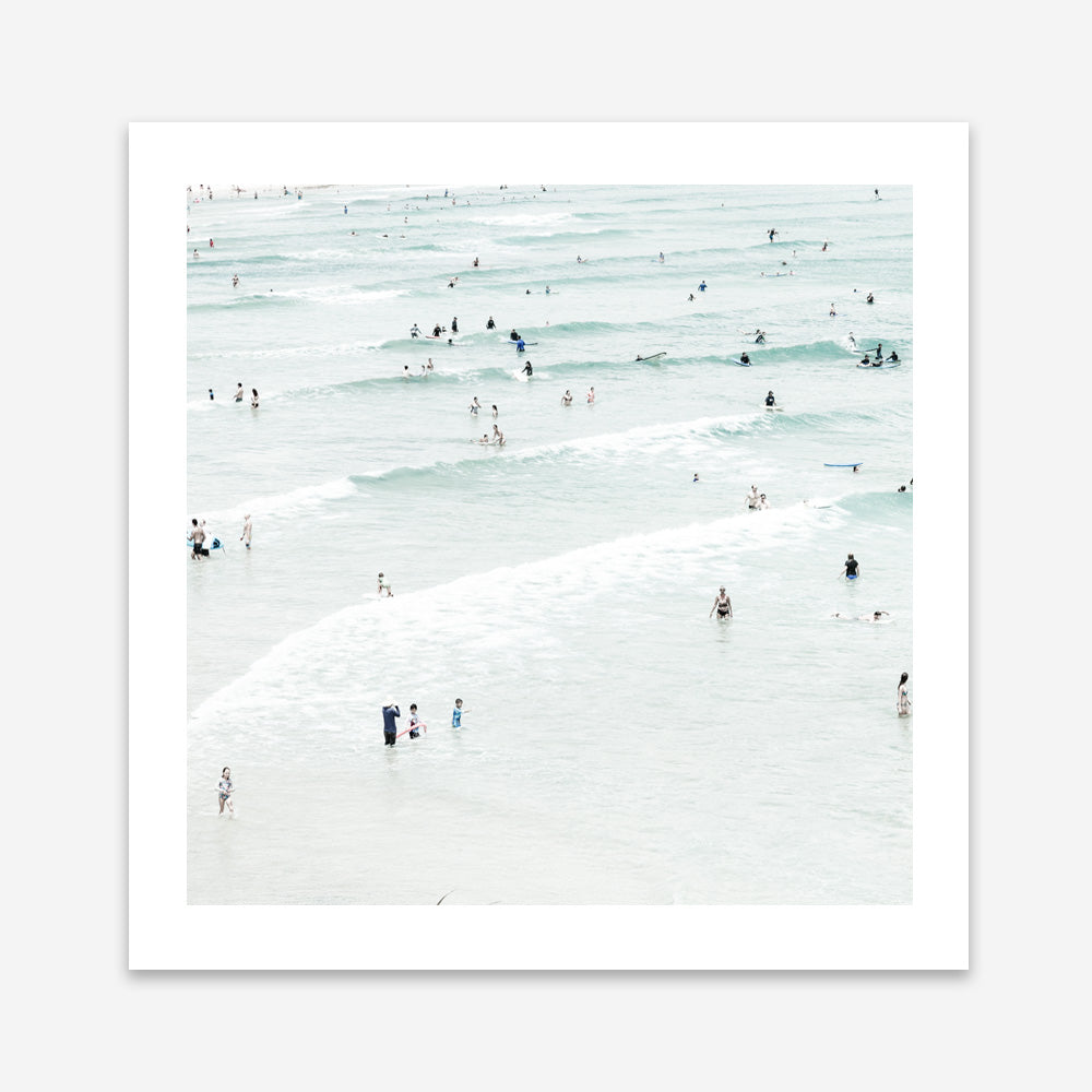 Shop Byron Swimmers (Square) Photo Art Print a coastal themed photography wall art print from The Print Emporium wall artwork collection - Buy Australian made fine art poster and framed prints for the home and your interior decor, TPE-1022-AP