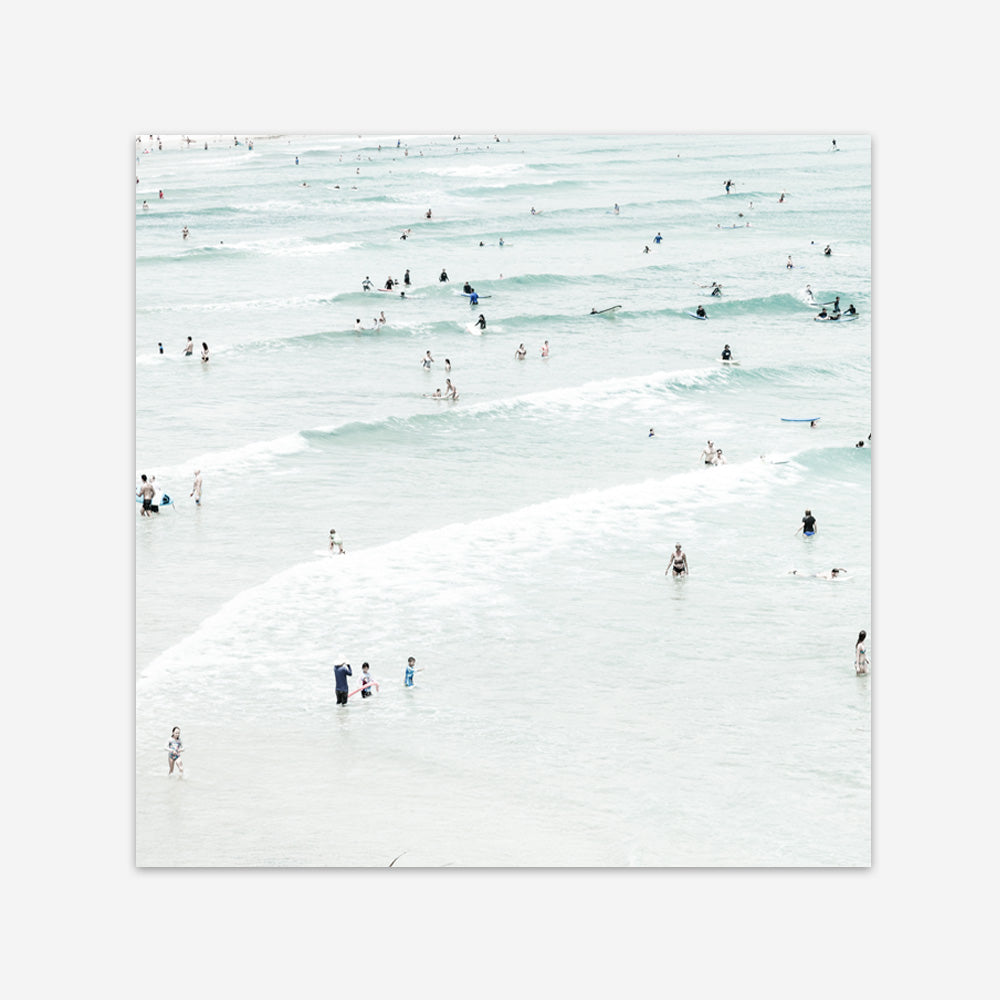 Shop Byron Swimmers (Square) Photo Art Print a coastal themed photography wall art print from The Print Emporium wall artwork collection - Buy Australian made fine art poster and framed prints for the home and your interior decor, TPE-1022-AP