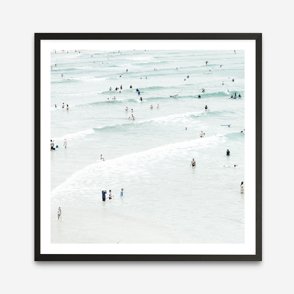Shop Byron Swimmers (Square) Photo Art Print a coastal themed photography wall art print from The Print Emporium wall artwork collection - Buy Australian made fine art poster and framed prints for the home and your interior decor, TPE-1022-AP