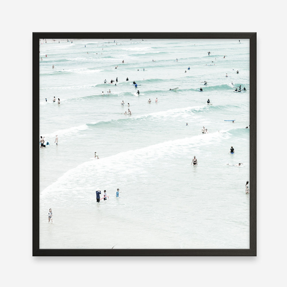 Shop Byron Swimmers (Square) Photo Art Print a coastal themed photography wall art print from The Print Emporium wall artwork collection - Buy Australian made fine art poster and framed prints for the home and your interior decor, TPE-1022-AP