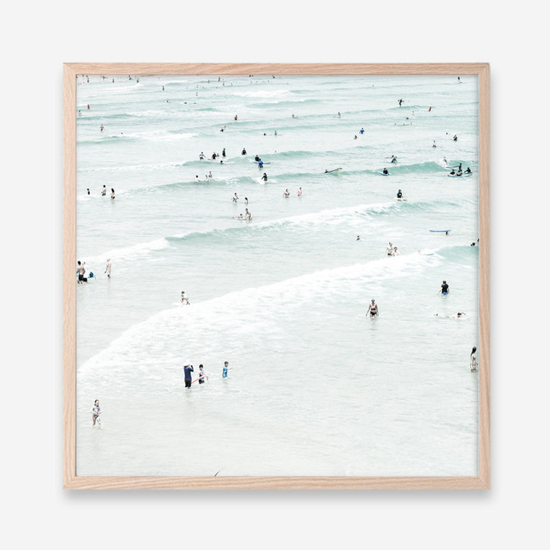 Shop Byron Swimmers (Square) Photo Art Print a coastal themed photography wall art print from The Print Emporium wall artwork collection - Buy Australian made fine art poster and framed prints for the home and your interior decor, TPE-1022-AP
