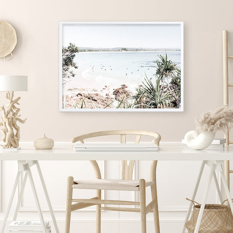 Shop Byron The Pass I Photo Art Print a coastal themed photography wall art print from The Print Emporium wall artwork collection - Buy Australian made fine art poster and framed prints for the home and your interior decor, TPE-1003-AP