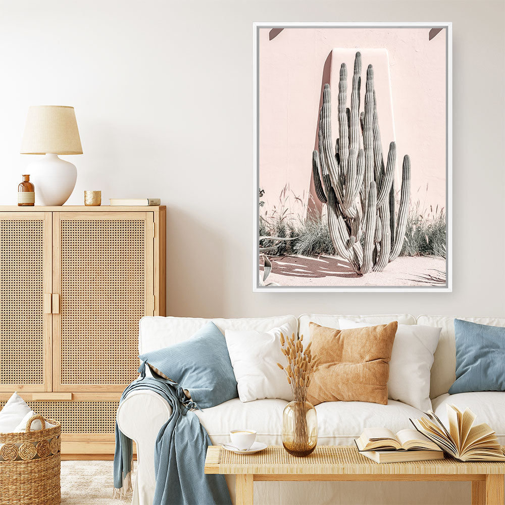 Shop Cacti Villa I Photo Canvas Print a Moroccan desert boho themed photography framed stretched canvas print from The Print Emporium wall artwork collection - Buy Australian made prints for the home and your interior decor space, TPE-816-CA-35X46-NF