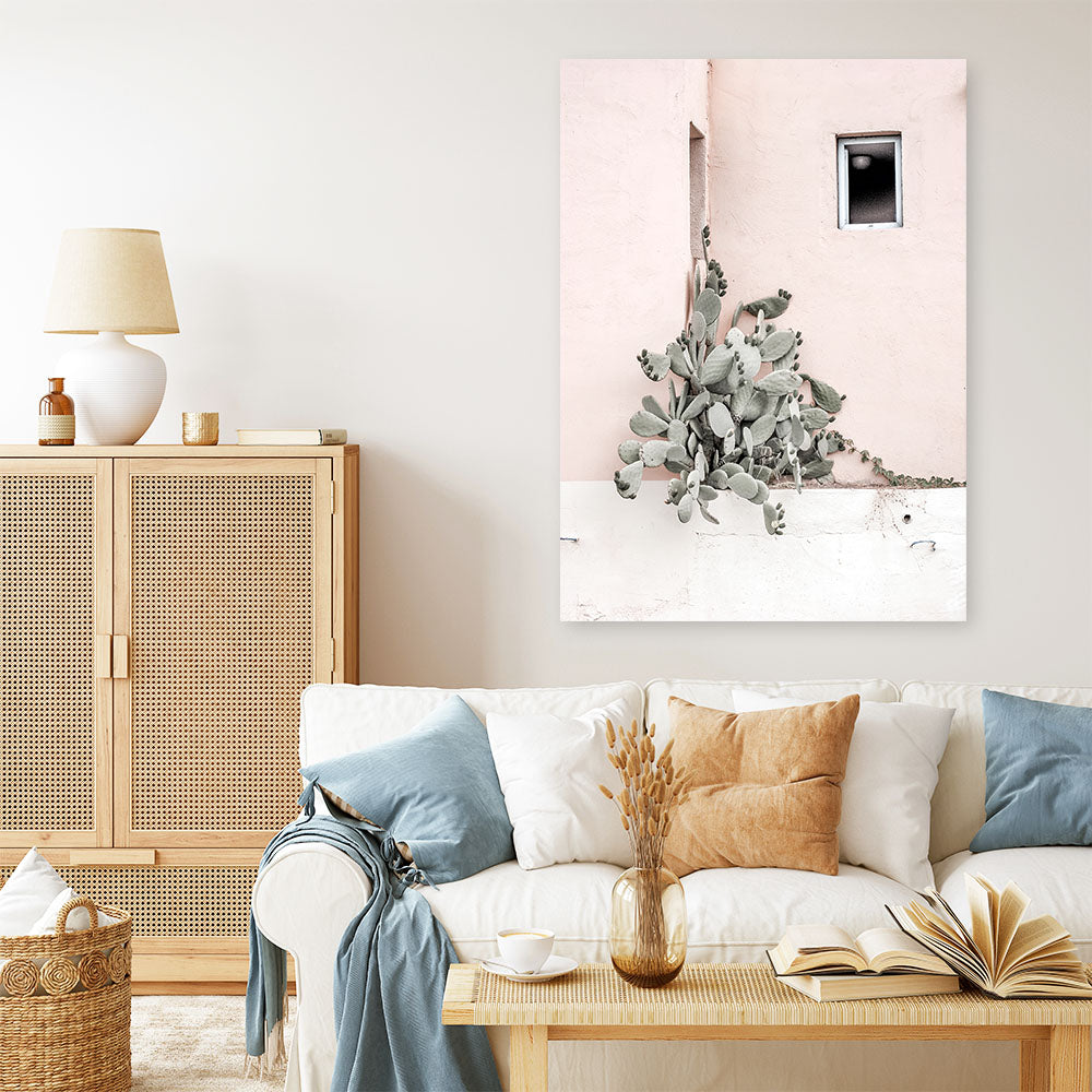 Shop Cacti Villa III Photo Canvas Print a Moroccan desert boho themed photography framed stretched canvas print from The Print Emporium wall artwork collection - Buy Australian made prints for the home and your interior decor space, TPE-818-CA-35X46-NF