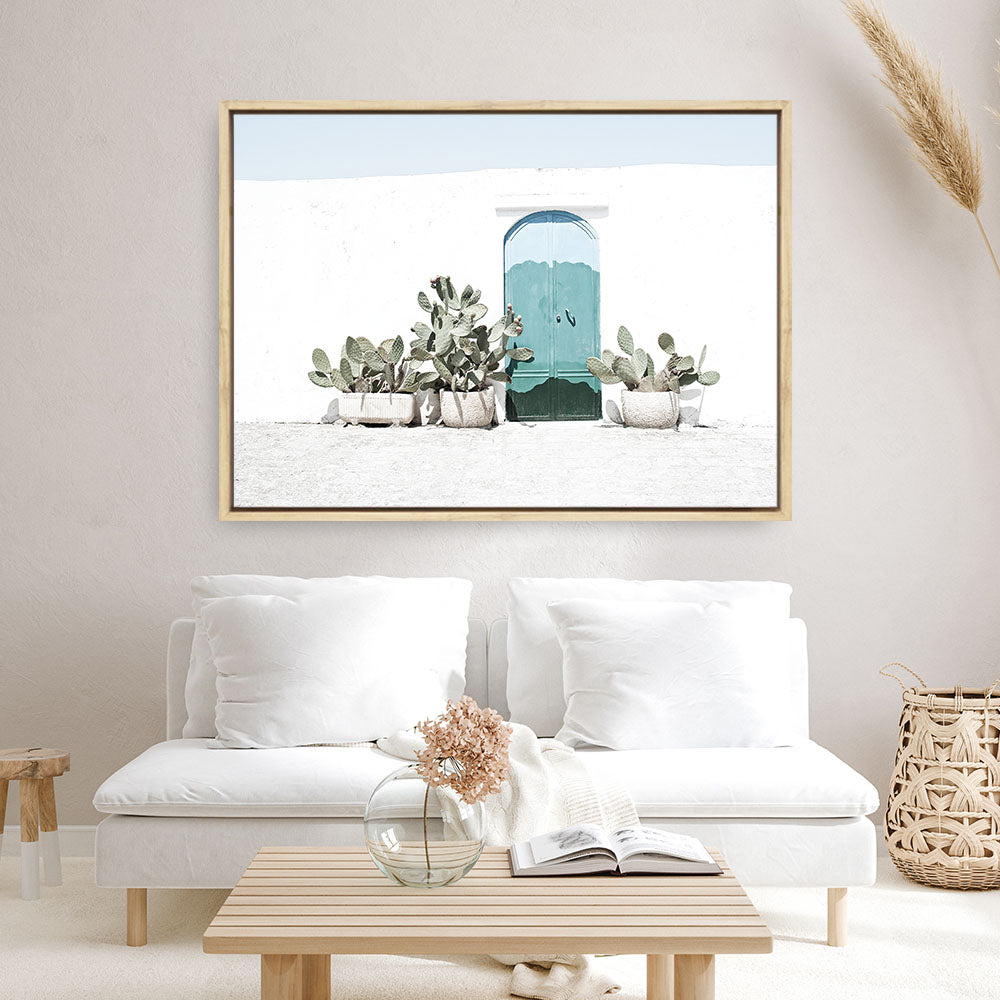 Shop Cactus Doorway Photo Canvas Print a Moroccan desert boho themed photography framed stretched canvas print from The Print Emporium wall artwork collection - Buy Australian made prints for the home and your interior decor space, TPE-923-CA-35X46-NF