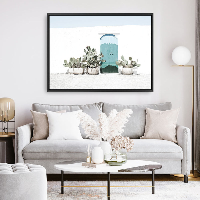 Shop Cactus Doorway Photo Canvas Print a Moroccan desert boho themed photography framed stretched canvas print from The Print Emporium wall artwork collection - Buy Australian made prints for the home and your interior decor space, TPE-923-CA-35X46-NF