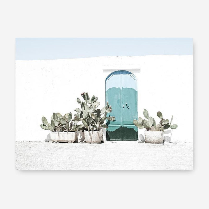 Shop Cactus Doorway Photo Canvas Print a Moroccan desert boho themed photography framed stretched canvas print from The Print Emporium wall artwork collection - Buy Australian made prints for the home and your interior decor space, TPE-923-CA-35X46-NF