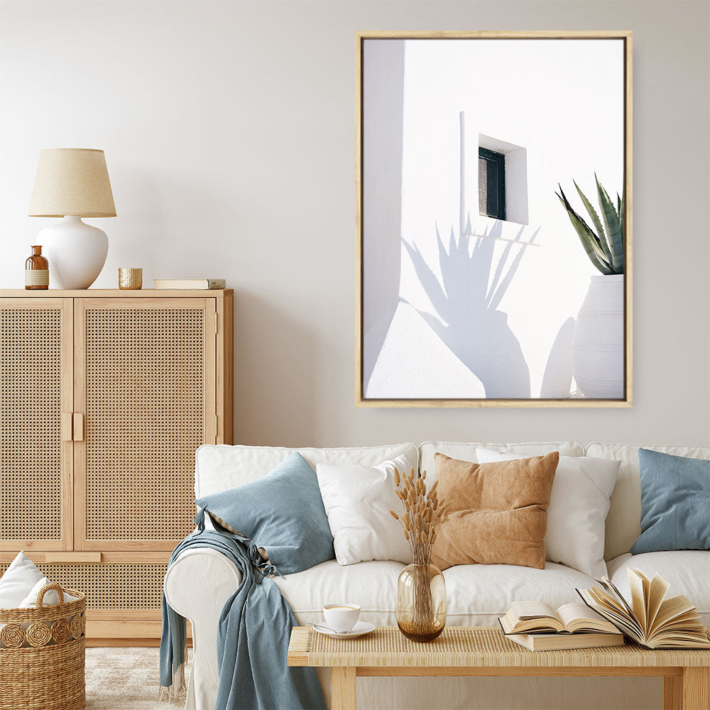 Shop Cactus Shadow Photo Canvas Print a coastal themed photography framed stretched canvas print from The Print Emporium wall artwork collection - Buy Australian made prints for the home and your interior decor space, TPE-1278-CA-35X46-NF