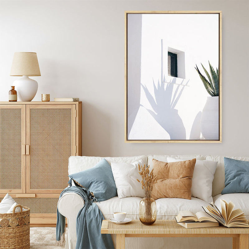 Shop Cactus Shadow Photo Canvas Print a coastal themed photography framed stretched canvas print from The Print Emporium wall artwork collection - Buy Australian made prints for the home and your interior decor space, TPE-1278-CA-35X46-NF